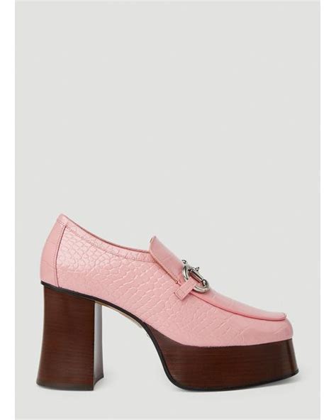 gucci pink horsebit loafers|Gucci platform horsebit loafers.